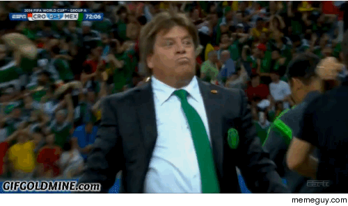Mexicos coach trying to keep it cool after scoring
