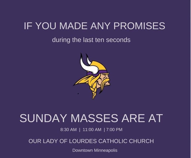 Minneapolis Catholic Church posted this in response to last nights last second touch down