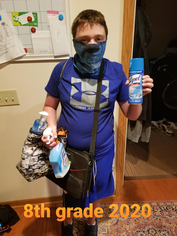Misses asked me to get first day of school photos She wasnt impressed I thought he was prepared