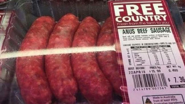 Misspelled sausages