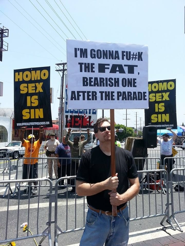 Mocking the protesters at LA Gay Pride Parade