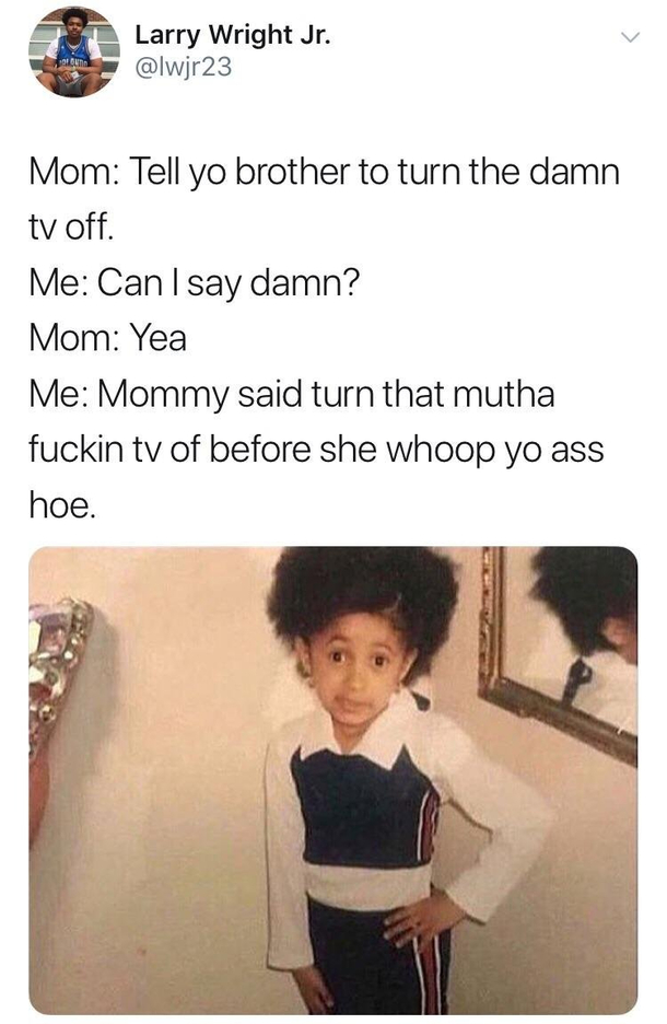 Mom can I say damn
