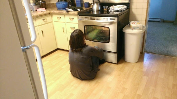 Mom got her first windowed oven