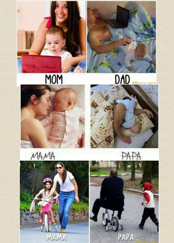 Mom versus dad