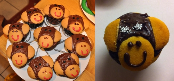 Monkey cupcake for my sons birthday