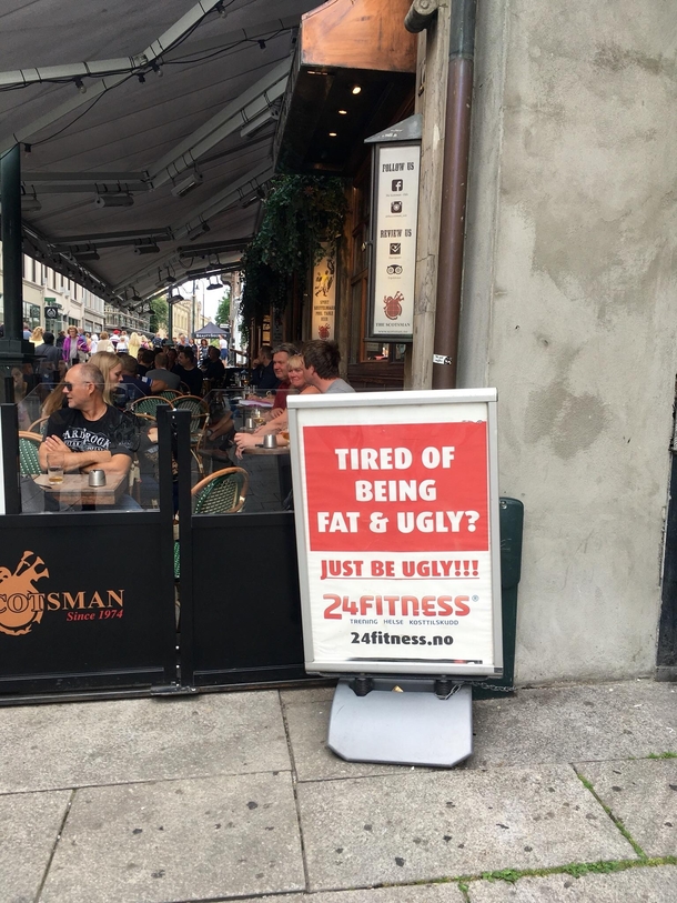 Motivating sign I saw for a gym in Oslo