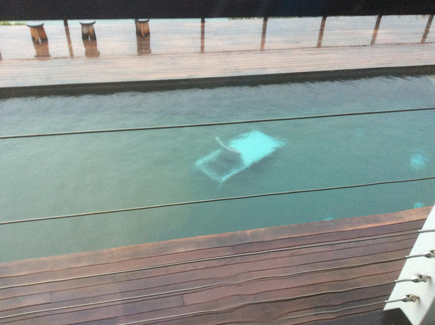 Move along its just a good ol lawn chair casually in a pool
