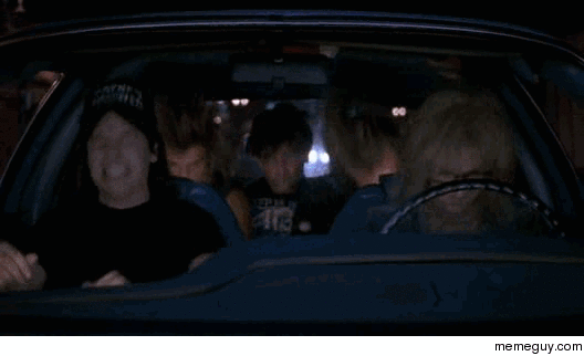 MRW Im driving with friends and our favorite song comes on 