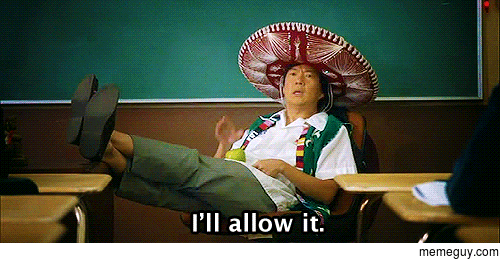 MRW someone wears a cowboy hat to my sombrero party