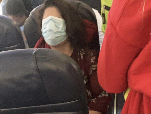 Multi-purpose mask my gf saw on her flight the other day
