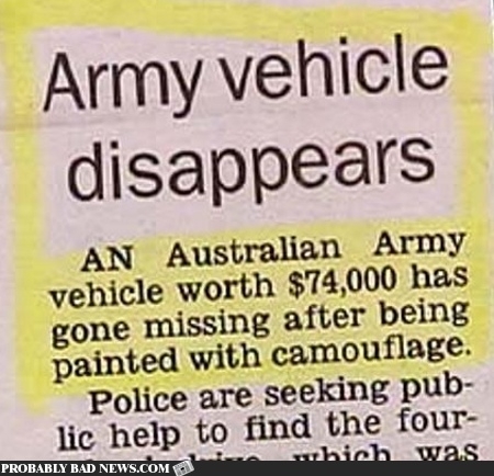 Must have done a good job with that camouflage
