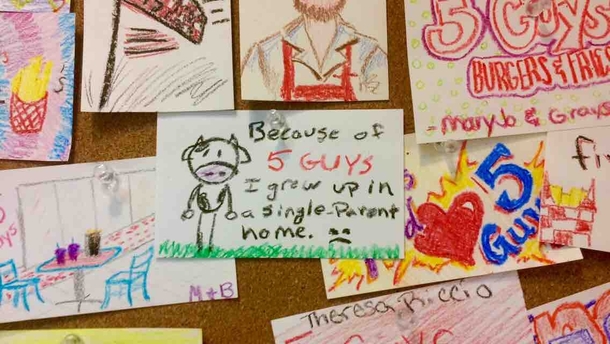 My addition the Five Guys wall