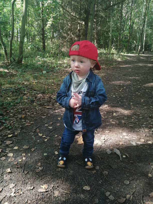 my almost  year old son waiting to give someone a knuckle sandwich