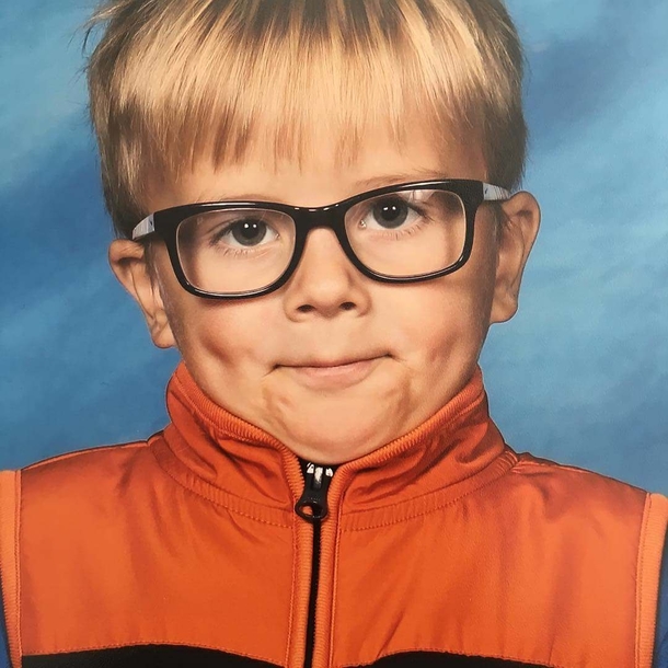 My aunt just received her sons kindergarten picture