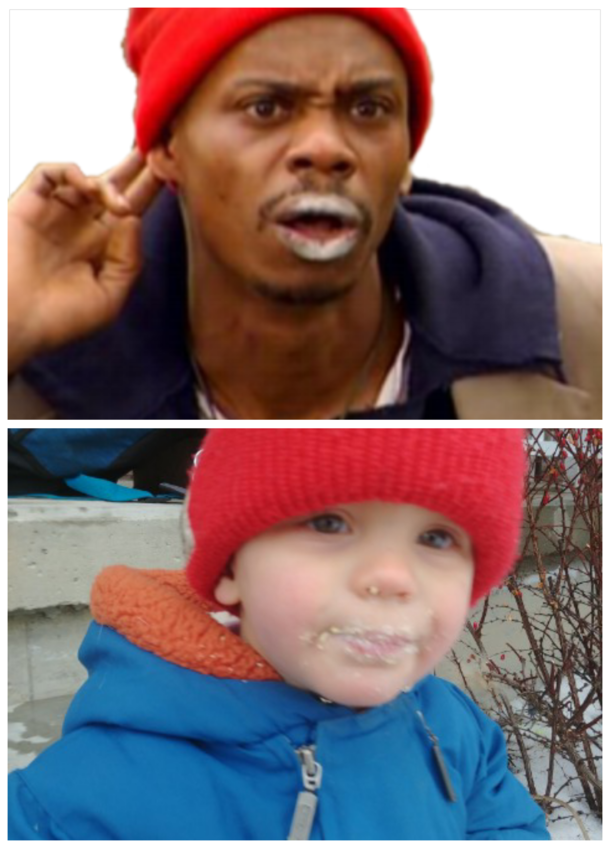 My baby ate cheetos and now looks like Tyrone Biggums