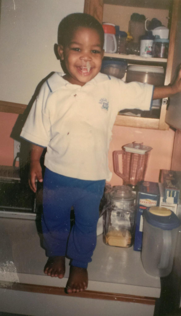 My baby brother having a good laugh after releasing some demons