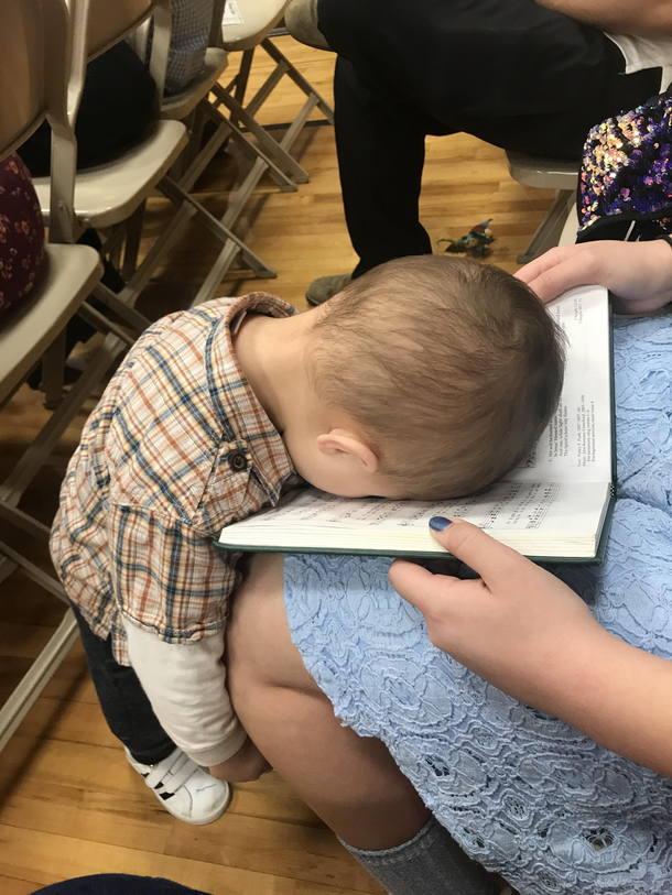 My baby brother in church yesterday