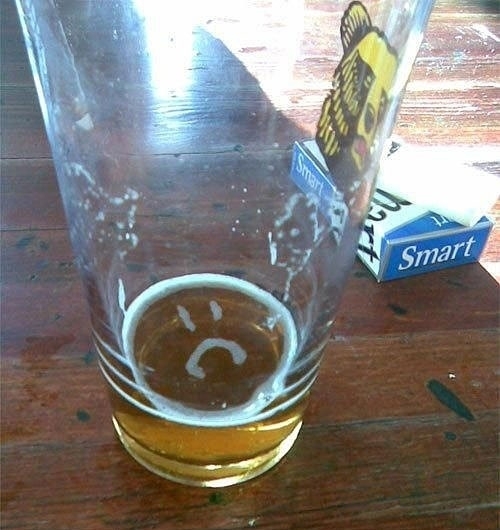 My beer is almost empty