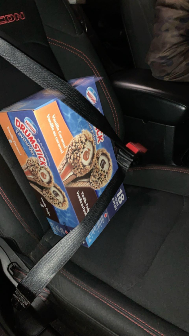 my bf really made me sit in the back for a pack of ice cream