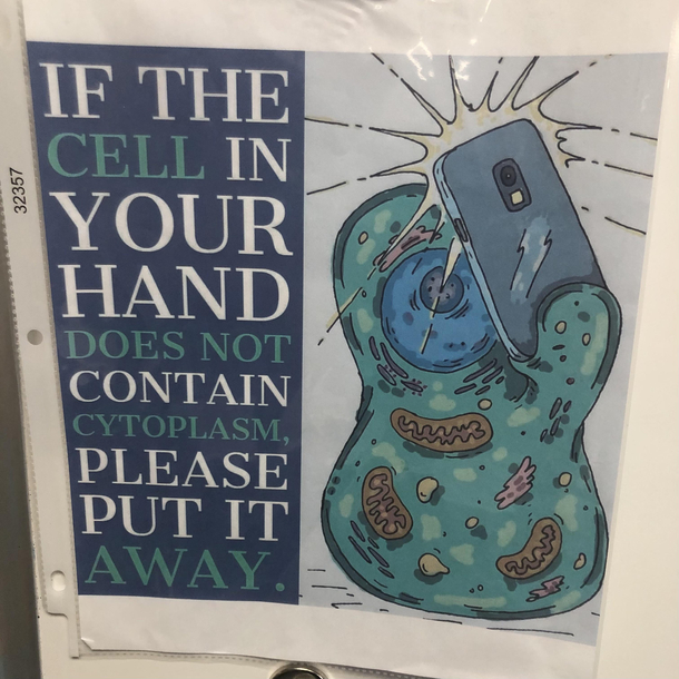 My biology teacher put this up in her class