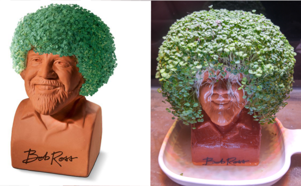 There Is A Bob Ross Chia Pet And I Am Crying Happy Little Tears