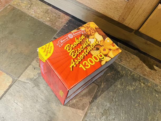 My box of broken biscuits fell out of the top cupboard Does this make them better Or worse