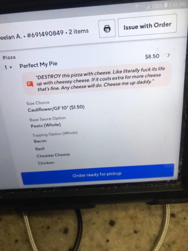 My boyfriend REALLY likes cheese