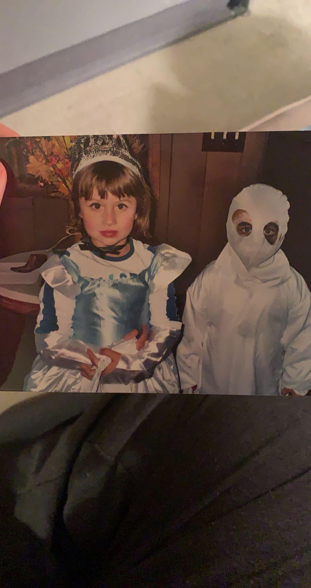 My brother and I for Halloween around  Not a clue what hes supposed to be