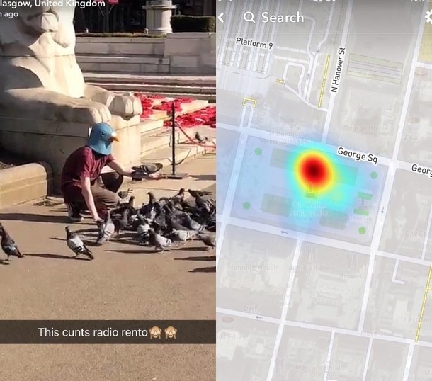 My brother blew up our city Snapchat map