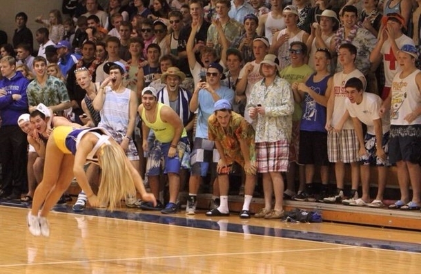 My brother goes to an all boys high school and I guess you could say they get a little bit excited when the cheerleaders come out