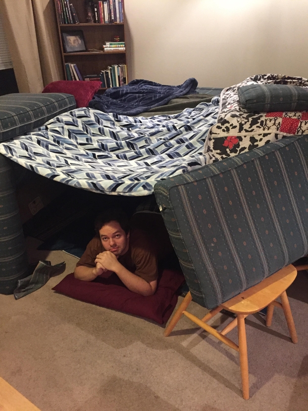 My brother needed a place to stay for the night so I built him a home