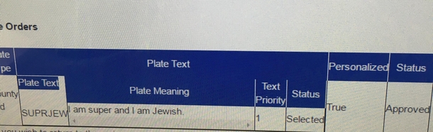 My brother proved that the right explanation is the key to getting your plate approved