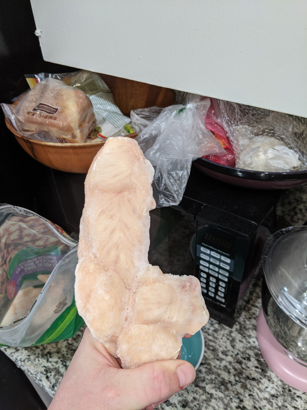 My brother pulled this perfectly shaped piece of chicken out of a bag