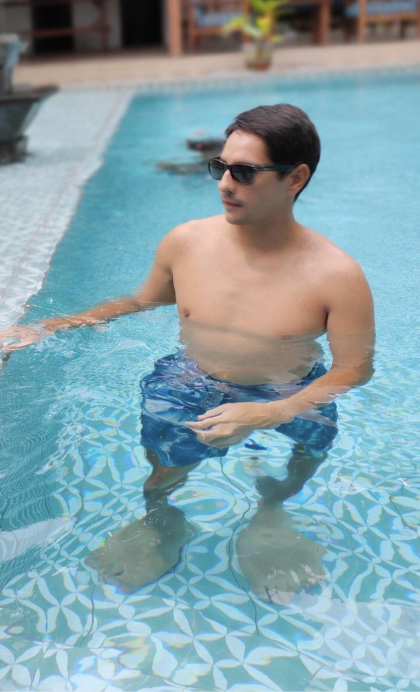 My brother uhin the pool