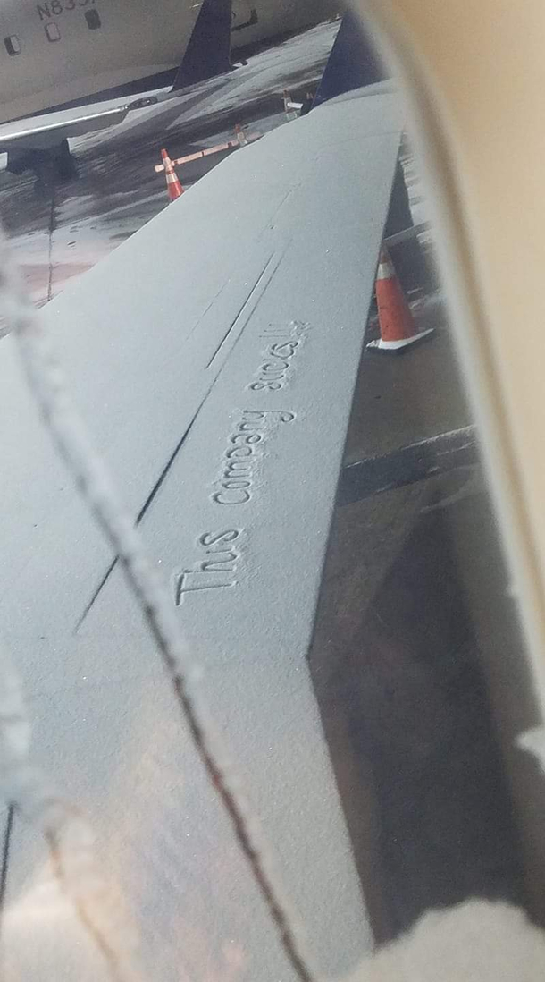 My buddy got a little nervous when he saw this on his return flight