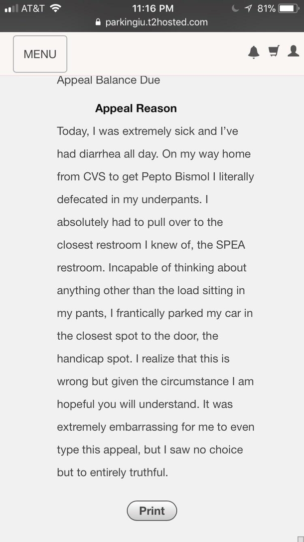 My buddys appeal to his parking ticket today 
