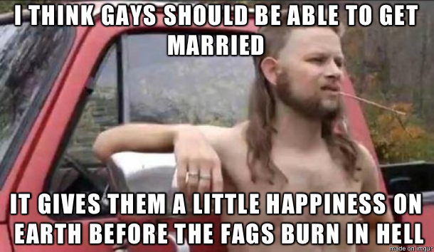 My buddys father said this while we were discussing gay marriage