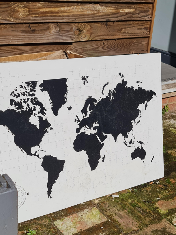 My Bulgarian neighbours said bad art no color only paint spots ans they threw it