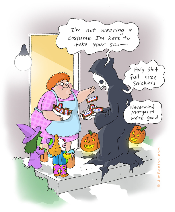 my cartoon gets posted a lot every Halloween guess Ill do it this year  for the curious in comments- the original drawing 