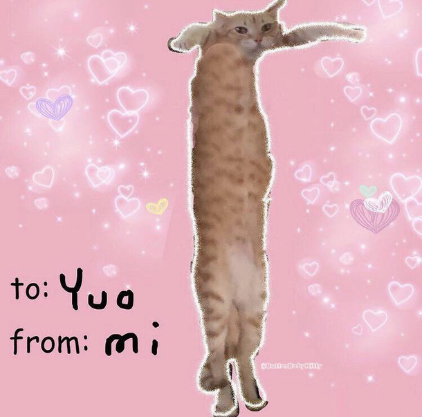 My cat Butter made this Valentines Day card Happy valentines