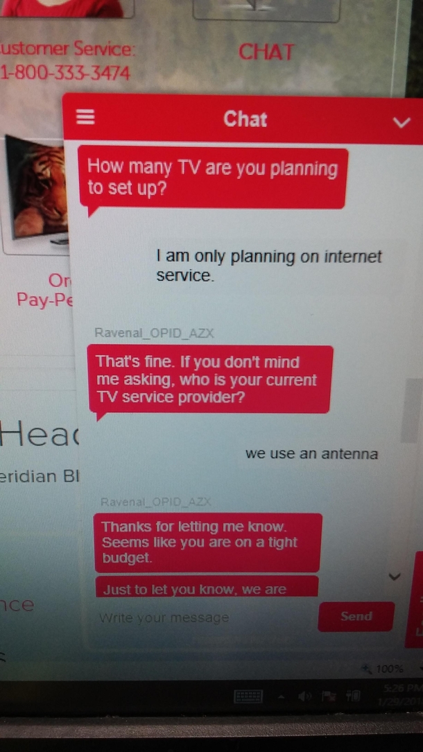 My chat with dish network today turned hilariously rude