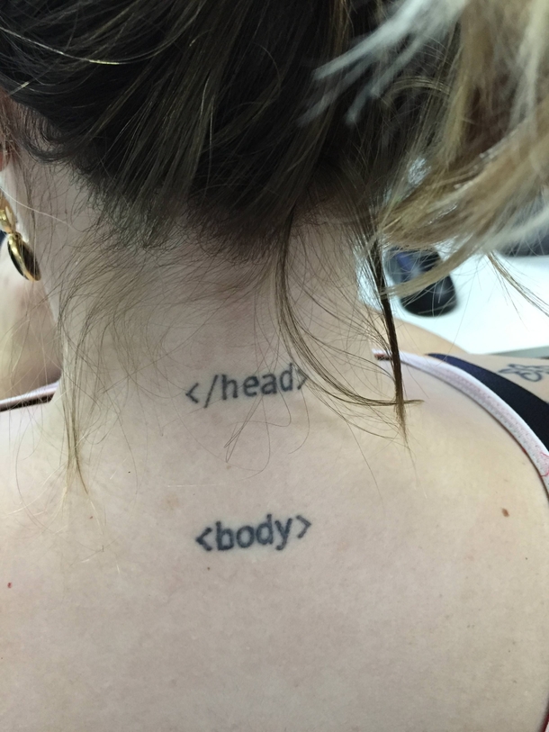My college friend has an interesting tattoo
