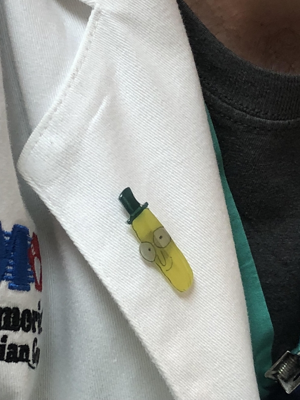 My colon doctor has a Mr Poopybutthole pin