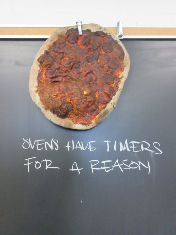 My Cooking Teacher Pinned this Poor Pizza to the Blackboard