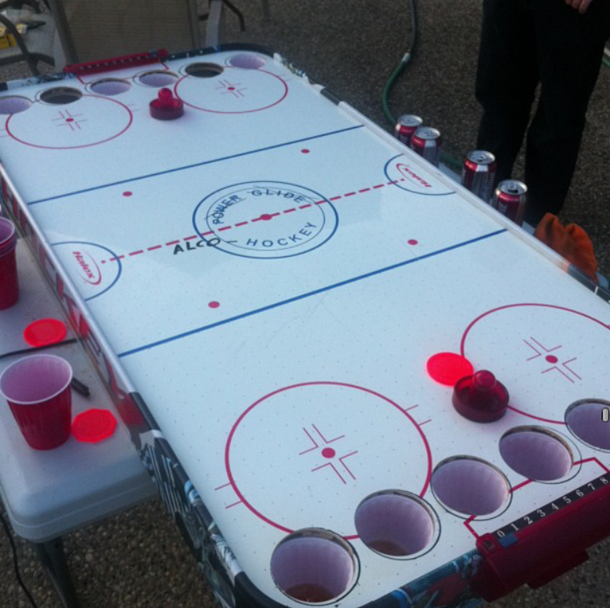 My cousin informs me Canada does not generally play Beer Pong They actually have their own regional sport naturally called Alcohockey