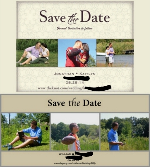My cousin is getting married on my other cousins birthday This is his response to the Save The Date letters