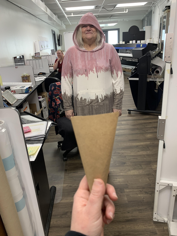 My coworkers choice in outfit today