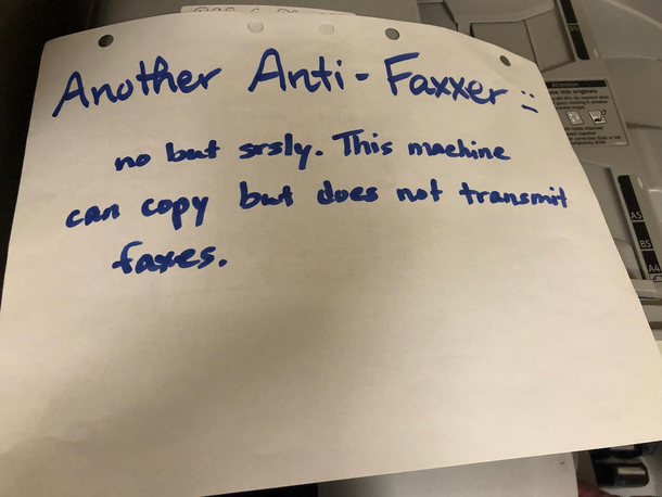 My coworkers had enough of Anti-Faxxers