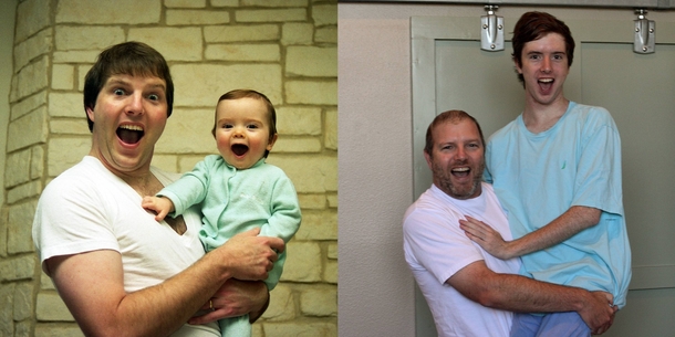 My Dad and I recreated a family photo for my th birthday