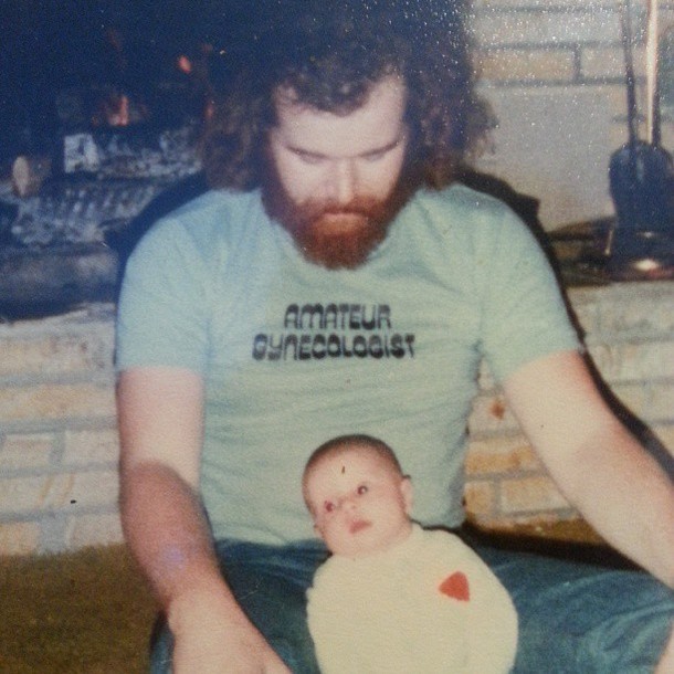 My dad and sister  some t shirts are timeless